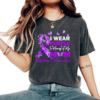 I Wear Purple In Memory Of My Mom Alzheimers Awareness Women's Oversized Comfort T-Shirt - Thegiftio UK