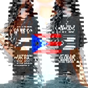 My Wife Is Puerto Rican Nothing Scares Me Puerto Rico Women's Oversized Comfort T-Shirt | Mazezy