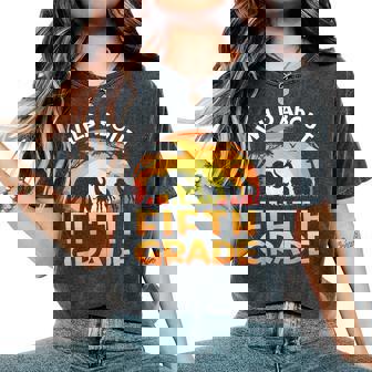 Wild About Fifth Grade Zoo Animals Back To School Safari Women's Oversized Comfort T-Shirt - Thegiftio