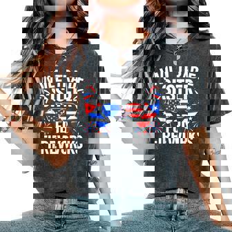 Will Trade Sister For Fireworks 4Th Of July Sunglasses Women's Oversized Comfort T-Shirt - Thegiftio UK