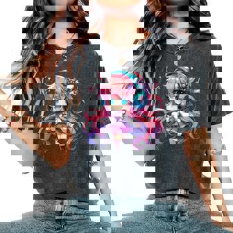 かわいい ちびアニメ 女の子 アニメ グッズ かわいい 日本の漫画ファン レディースオーバーサイズコンフォートTシャツ - Kawaiitshirt