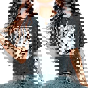 かわいいアヘ顔 アニメ 女の子 オタクウィーブ ラブ ビッグアイズ ドリップ レディースオーバーサイズコンフォートTシャツ - Kawaiitshirt