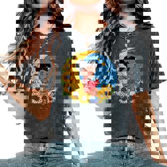 かわいいトップアフリカ系アメリカ人の黒人の女の子 レディースオーバーサイズコンフォートTシャツ - Kawaiitshirt