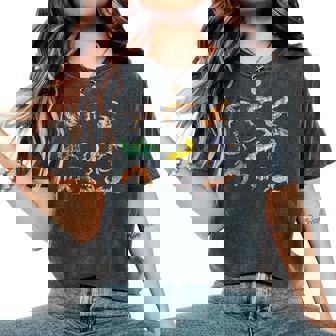 さまざまな種類のトカゲ 男の子 キッズ 女の子 教育 トカゲ レディースオーバーサイズコンフォートTシャツ - Kawaiitshirt