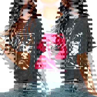 アンチソーシャル アニメ 女の子 マスク付き 漢字テキストaporwave レディースオーバーサイズコンフォートTシャツ - Kawaiitshirt