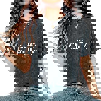 イタリアンカフェ Il Caffè Èita Coffee Is Life バリスタラテ 2 レディースオーバーサイズコンフォートTシャツ - Kawaiitshirt