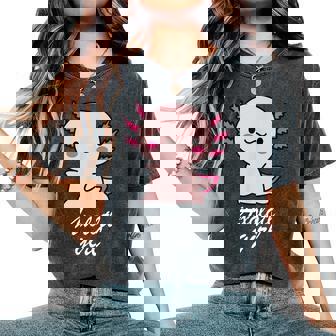 ウーパールーパーの女の子 レディースオーバーサイズコンフォートTシャツ - Kawaiitshirt