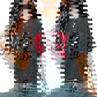 カワイイ アニメ ゴシック 猫 女の子 ちび 反社会的 メンヘラ グランジ レディースオーバーサイズコンフォートTシャツ - Kawaiitshirt