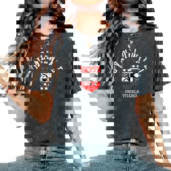 グリンデルヴァルト スイス 女の子 旅行 バケーション 旅行 お土産 レディースオーバーサイズコンフォートTシャツ - Kawaiitshirt