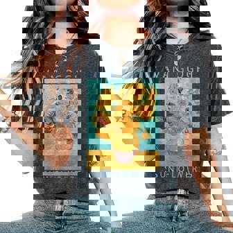 ゴッホ 面白いtシャツ ひまわり 名作 アート 花 印象派 絵画 メンズ レディース 服 美術 油彩画 レディースオーバーサイズコンフォートTシャツ - Kawaiitshirt