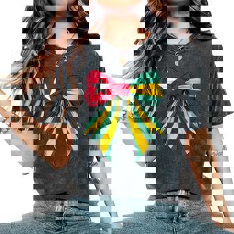 トーゴ トーゴ語 プライド コケット リボン 旗 女の子 ママ レディースオーバーサイズコンフォートTシャツ - Kawaiitshirt