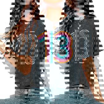 ナンバー13 13周年 男の子 女の子 13歳の誕生日 レディースオーバーサイズコンフォートTシャツ - Kawaiitshirt