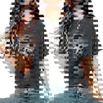 パンダ セルフィー エイリアン Ufo 面白い 男の子 男性 女性 キッズ レディースオーバーサイズコンフォートTシャツ - Kawaiitshirt