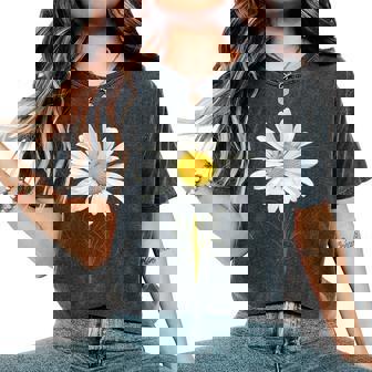 マーガレット ミクストメディア 美しい夏の花 ボタニカルアート レディースオーバーサイズコンフォートTシャツ - Kawaiitshirt