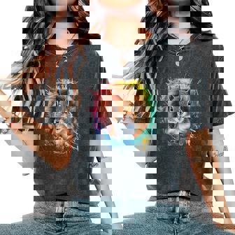 リス 男性 女性 カラフル 水彩 リス レディースオーバーサイズコンフォートTシャツ - Kawaiitshirt