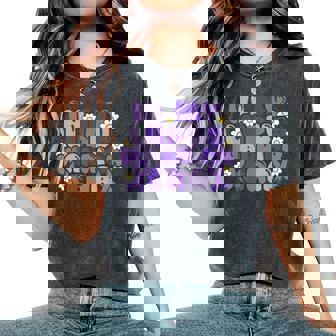 ループス・アウェアネス Lupus Warrior Era Wear Purple Ribbon Groovy レディースオーバーサイズコンフォートTシャツ - Kawaiitshirt