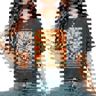 レトロ Dj 猫 ヘッドフォン付き ディスコ 音楽愛好家 男性 女性 キッズ レディースオーバーサイズコンフォートTシャツ - Kawaiitshirt