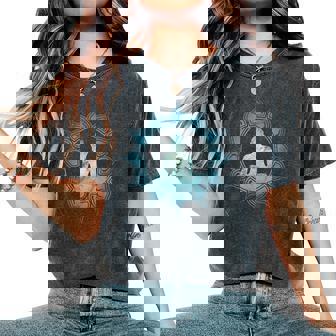 仏 瞑想 チャクラ 蓮の花 仏教 ヨガ レディースオーバーサイズコンフォートTシャツ - Kawaiitshirt