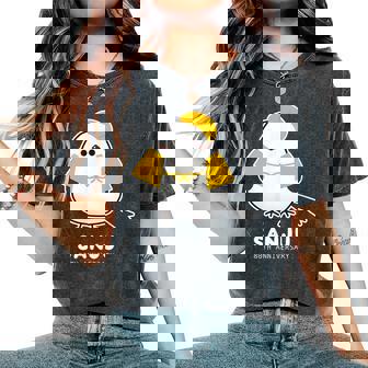 傘寿祝い シマエナガ 鳥 北海道 男性 父 女性 母 ちゃんちゃんこ 傘寿お祝い 80歳 かわいい レディースオーバーサイズコンフォートTシャツ - Kawaiitshirt