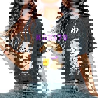 古希祝い ビール好き 酒好き 犬好き 父 母 男性 女性 70歳お祝い かわいい おもしろ レディースオーバーサイズコンフォートTシャツ - Kawaiitshirt