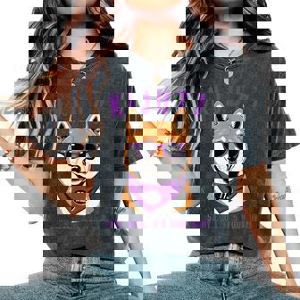 喜寿祝い 犬 柴犬 サングラス 父 男性 女性 母 犬好き 喜寿 お祝い 77歳 おもしろ おもろい レディースオーバーサイズコンフォートTシャツ - Kawaiitshirt