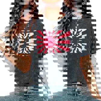 大日本帝国 男性 女性 グランジ ヴィンテージ 旭日旗 レディースオーバーサイズコンフォートTシャツ - Kawaiitshirt