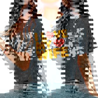 夫 妻 引用 I Love My Wifeays For Lover Husband レディースオーバーサイズコンフォートTシャツ - Kawaiitshirt