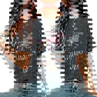 柔らかい カウガール フローラル ロデオ ウエスタン 美的 馬 女の子 レディースオーバーサイズコンフォートTシャツ - Kawaiitshirt