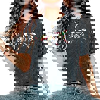 猫 花 かわいい 子猫 ガーデン フラワー 女の子 ギフト レディースオーバーサイズコンフォートTシャツ - Kawaiitshirt