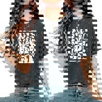 私の野球のお母さん時代にグルーヴィーなスポーツ親の野球ママ レディースオーバーサイズコンフォートTシャツ - Kawaiitshirt