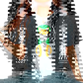 緑寿祝い 犬 柴犬 ちゃんちゃんこ 父 男性 女性 母 犬好き 緑寿 お祝い 66歳 かわいい おしゃれ レディースオーバーサイズコンフォートTシャツ - Kawaiitshirt