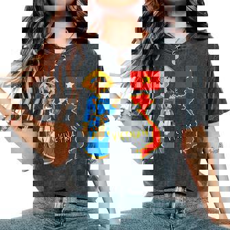 美しい笑顔のベトナムの女の子、旗とベトナムの地図 レディースオーバーサイズコンフォートTシャツ - Kawaiitshirt