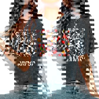 花札tシャツ 日本 カードゲーム レディースオーバーサイズコンフォートTシャツ - Kawaiitshirt