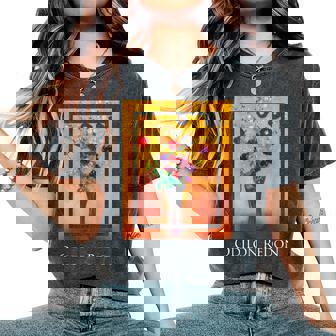 花瓶 オディロン・ルドン 絵画 シンボリズム 花ase Flowers Odilon Redonymbolism レディースオーバーサイズコンフォートTシャツ - Kawaiitshirt