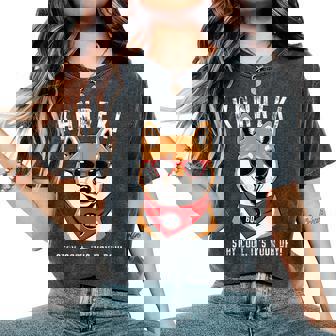 還暦祝い 犬 柴犬 サングラス 父 男性 女性 母 犬好き 還暦 お祝い 60歳 おもしろ おもろい レディースオーバーサイズコンフォートTシャツ - Kawaiitshirt