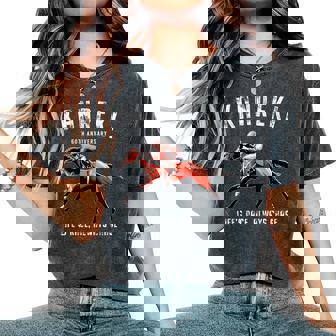 還暦祝い 競馬好き うま 馬好き 父 母 男性 女性 60歳お祝い Life's Race Always Chase レディースオーバーサイズコンフォートTシャツ - Kawaiitshirt