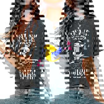 面白いバレーボール愛好家バレーボールを愛するただの女の子 レディースオーバーサイズコンフォートTシャツ - Kawaiitshirt