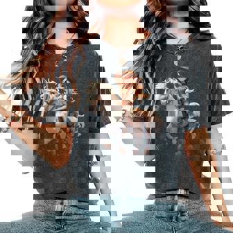 馬 女の子 西洋 乗馬 ポニー 水彩 馬 レディースオーバーサイズコンフォートTシャツ - Kawaiitshirt