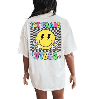 1St Grade For Girls Boys Teacher First Grade Back To School Women's Oversized Comfort T-Shirt Back Print - Thegiftio UK