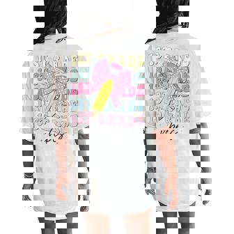 1St Grade Vibes Girl Coquette Bow First Grade Back To School Women's Oversized Comfort T-Shirt Back Print | Mazezy