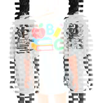 Alphabet Preschool Teacher Back To School Women's Oversized Comfort T-Shirt Back Print - Monsterry