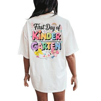 Back To School First Day Of Kindergarten Girls Teachers Women's Oversized Comfort T-Shirt Back Print - Thegiftio UK