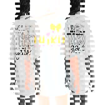 Back To School Oh Hey Third Grade Pencil Coquette Teachers Women's Oversized Comfort T-Shirt Back Print | Mazezy