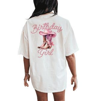 Birthday Cowgirl Western Birthday Girl Bday Party Women's Oversized Comfort T-Shirt Back Print - Thegiftio UK