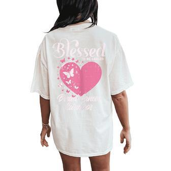 Blessed Breast Cancer Survivor Awareness Christian Women Women's Oversized Comfort T-Shirt Back Print - Thegiftio UK