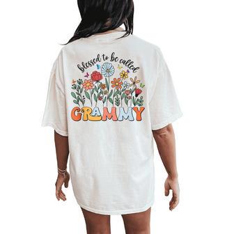 Blessed To Be Called Grammy Wildflower Floral Mother's Day Women's Oversized Comfort T-Shirt Back Print - Thegiftio UK