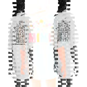 Blessed To Be Called Mimi Floral Mother's Day Women's Oversized Comfort T-Shirt Back Print - Monsterry