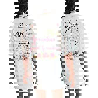 Blessed To Be Called Mom Grandma And Great Grandma Women's Oversized Comfort T-Shirt Back Print | Mazezy