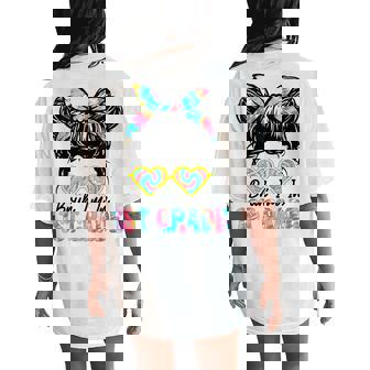 Bruh Im In 1St Grade Messy Bun First Day Of School Girls Women's Oversized Comfort T-Shirt Back Print | Mazezy