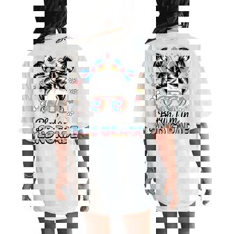 Bruh Im In 2Nd Grade Messy Bun First Day Of School Girls Women's Oversized Comfort T-Shirt Back Print | Mazezy